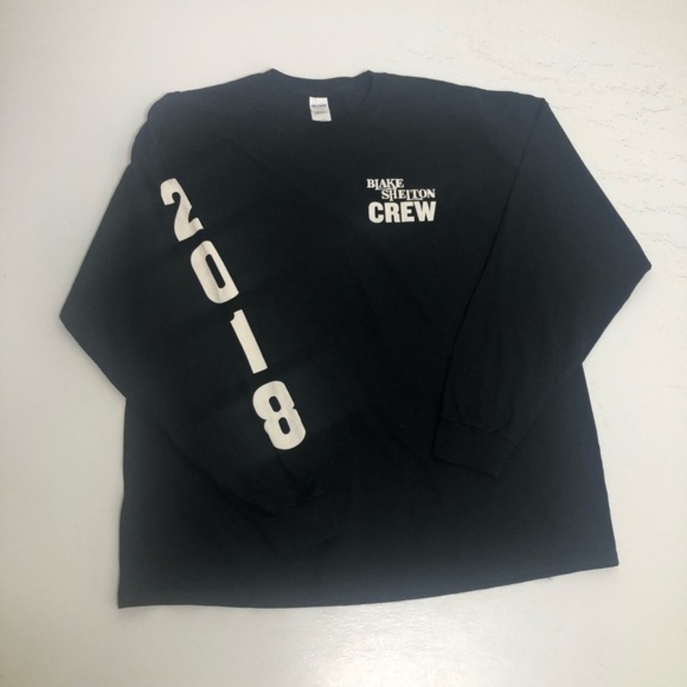 Blake Shelton concert crew black long sleeve T-shirt, size 2XL